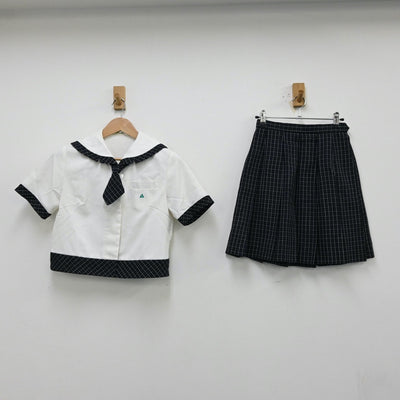 【中古】茨城県 私立常磐大学高等学校 女子制服 3点（セーラー服・スカート）sf012389