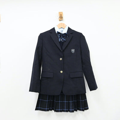 【中古】茨城県 私立水戸葵陵高等学校 女子制服 6点（ブレザー・シャツ・ニット・スカート）sf012390