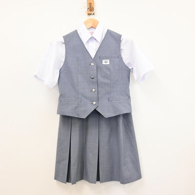 【中古】東京都 大田区立田園調布中学校 女子制服 3点（シャツ・ベスト・スカート）sf012394