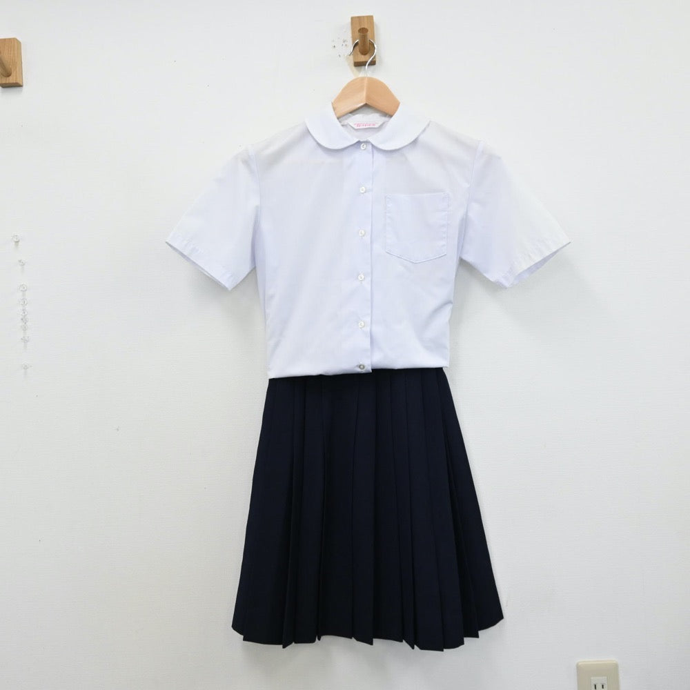 【中古】神奈川県 南中学校 女子制服 2点（シャツ・スカート）sf012399