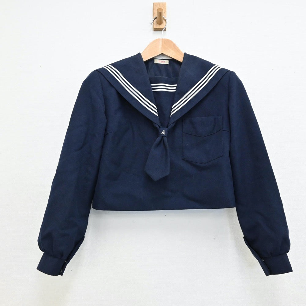 【中古】福岡県 朝倉市立甘木中学校 女子制服 3点（セーラー服・ジャンパースカート）sf012400