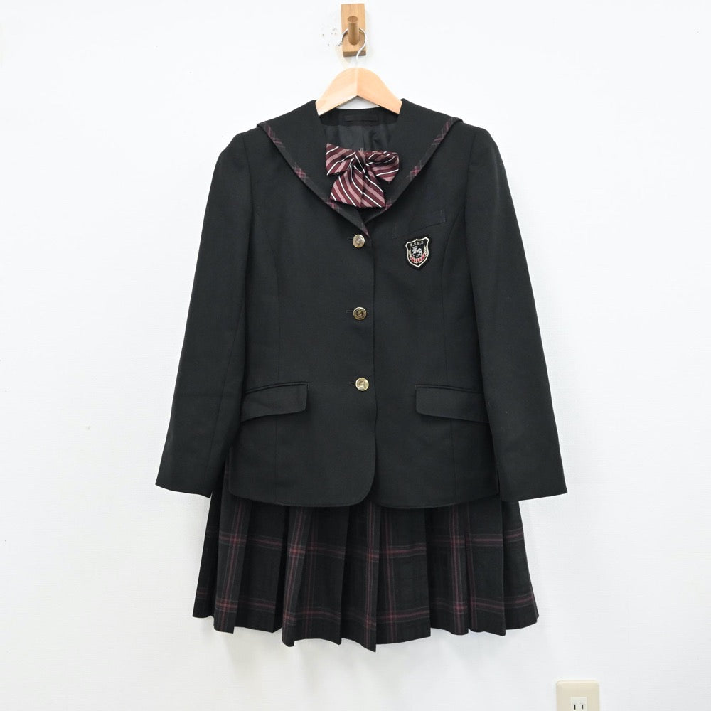 【中古】福岡県 九州産業大学附属高等学校 女子制服 3点（セーラー服・スカート）sf012403