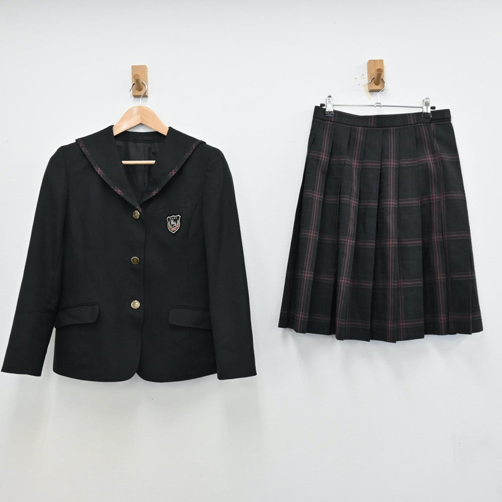 【中古】福岡県 九州産業大学附属高等学校 女子制服 3点（セーラー服・スカート）sf012403