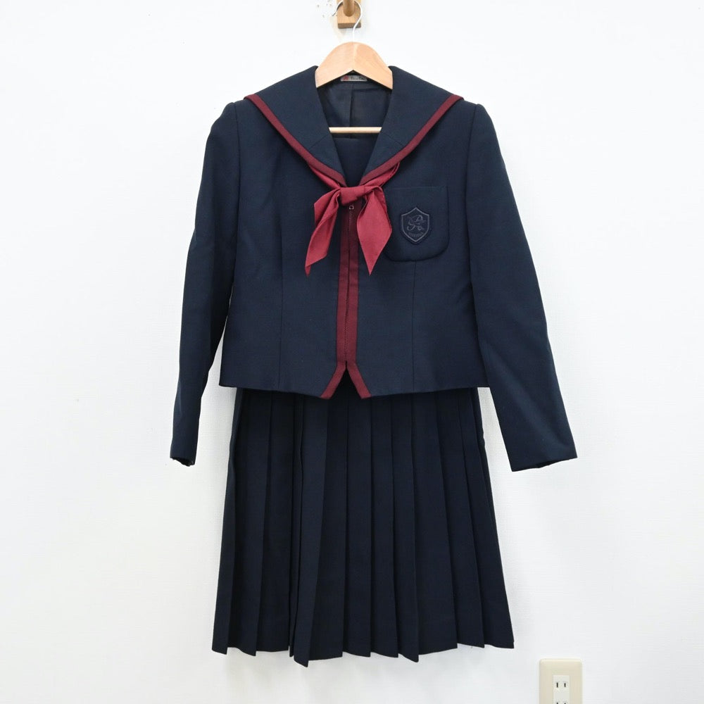 【中古】大阪府 履正社高等学校 女子制服 7点（セーラー服・シャツ・スカート）sf012404