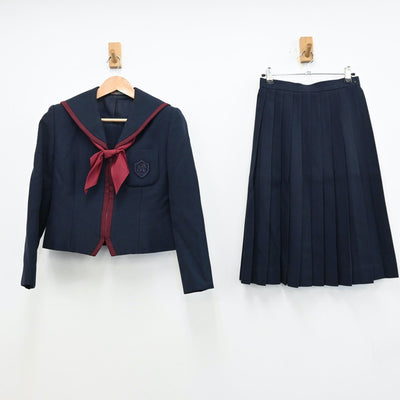 【中古】大阪府 履正社高等学校 女子制服 7点（セーラー服・シャツ・スカート）sf012404