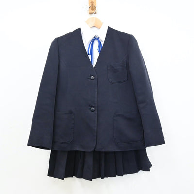 【中古】滋賀県 市立守山中学校 女子制服 4点（ブレザー・シャツ・スカート）sf012410