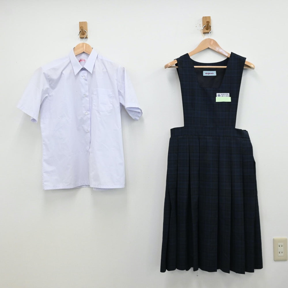 【中古】福岡県 福岡市立柏原中学校 女子制服 2点（シャツ・ジャンパースカート）sf012420