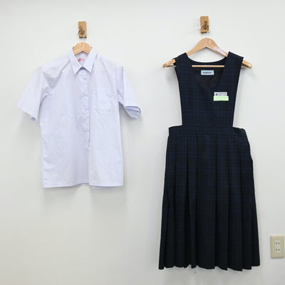 【中古】福岡県 福岡市立柏原中学校 女子制服 2点（シャツ・ジャンパースカート）sf012420