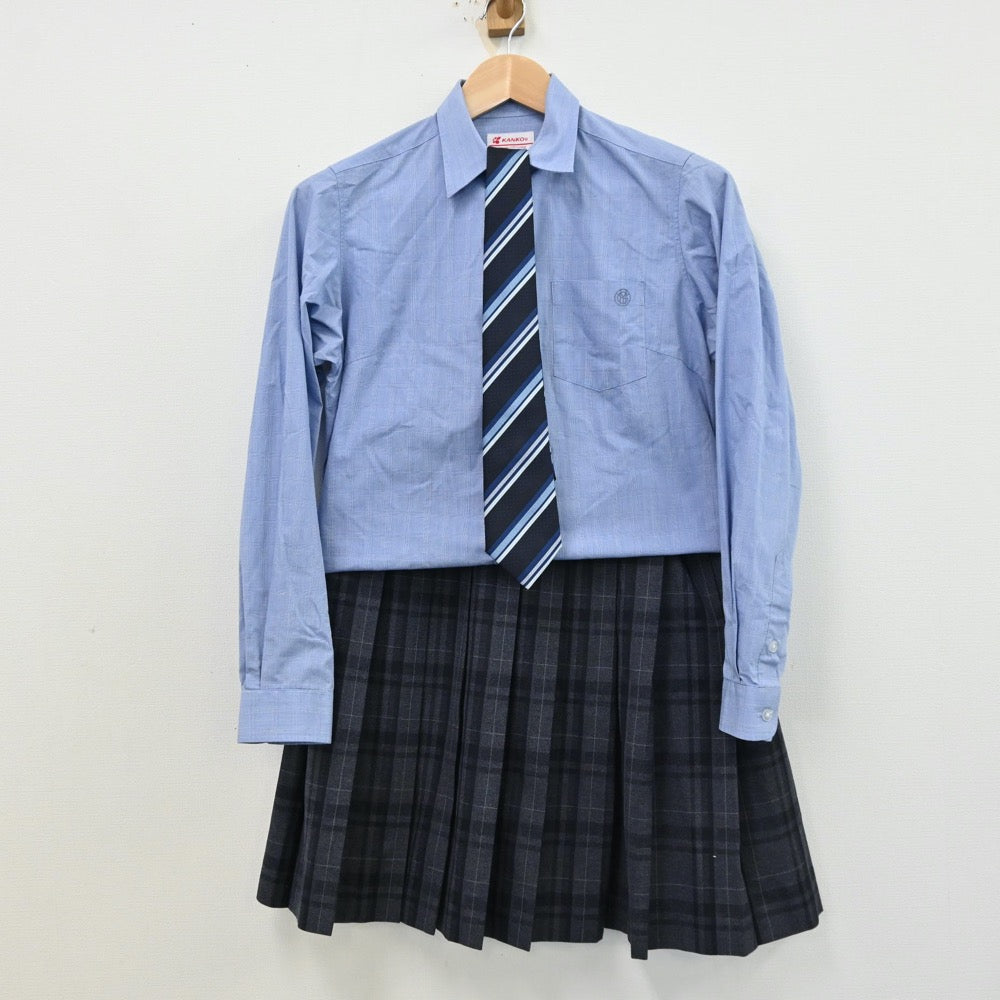 【中古】神奈川県 朋優学院高等学校 女子制服 5点（ブレザー・シャツ・ニット・スカート）sf012426