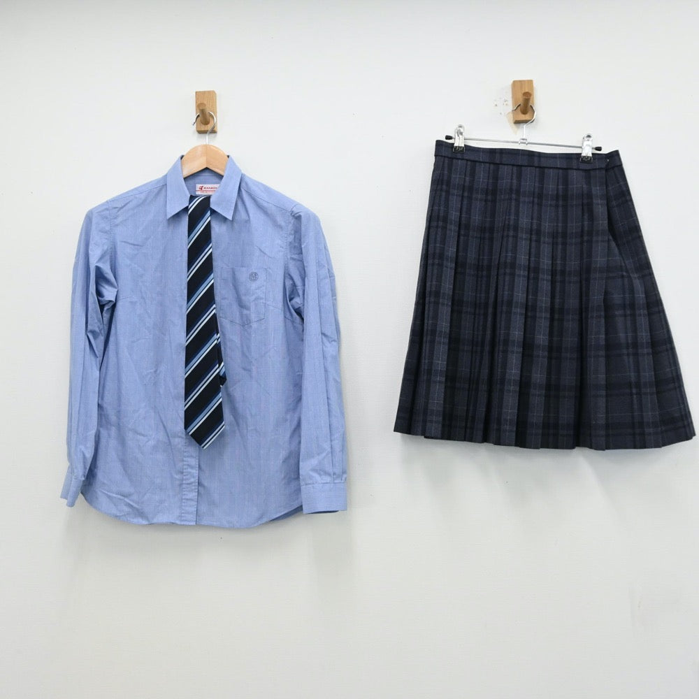 【中古】神奈川県 朋優学院高等学校 女子制服 5点（ブレザー・シャツ・ニット・スカート）sf012426