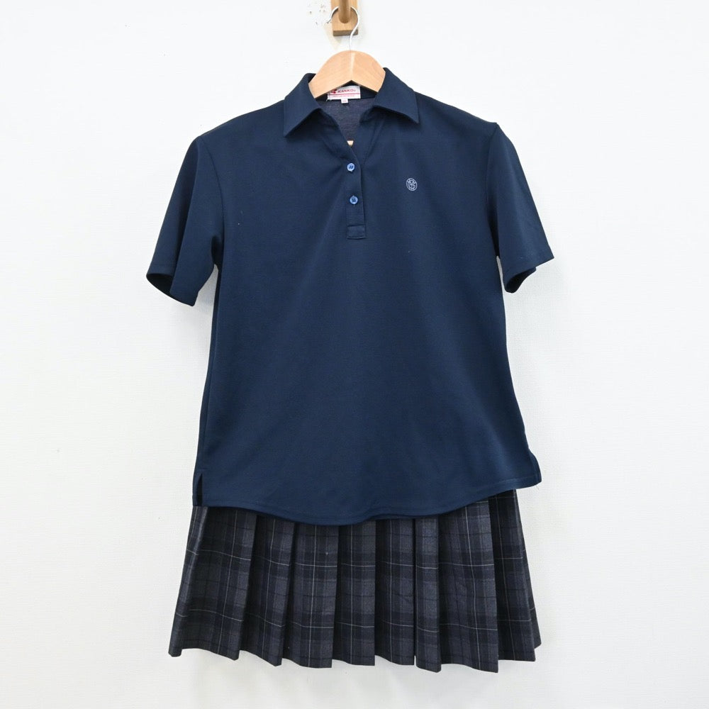 【中古】神奈川県 朋優学院高等学校 女子制服 4点（シャツ・シャツ・ニットベスト・スカート）sf012427