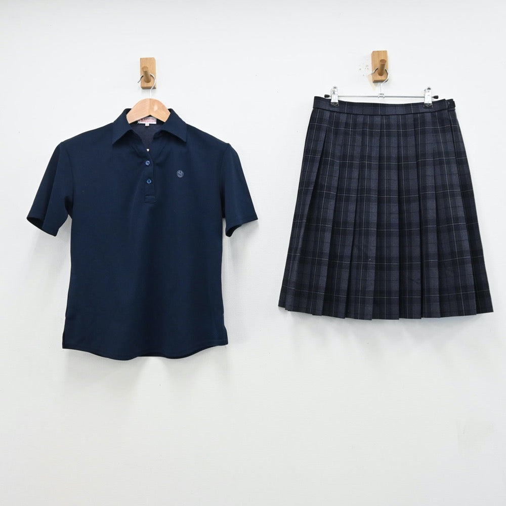 【中古】神奈川県 朋優学院高等学校 女子制服 4点（シャツ・シャツ・ニットベスト・スカート）sf012427