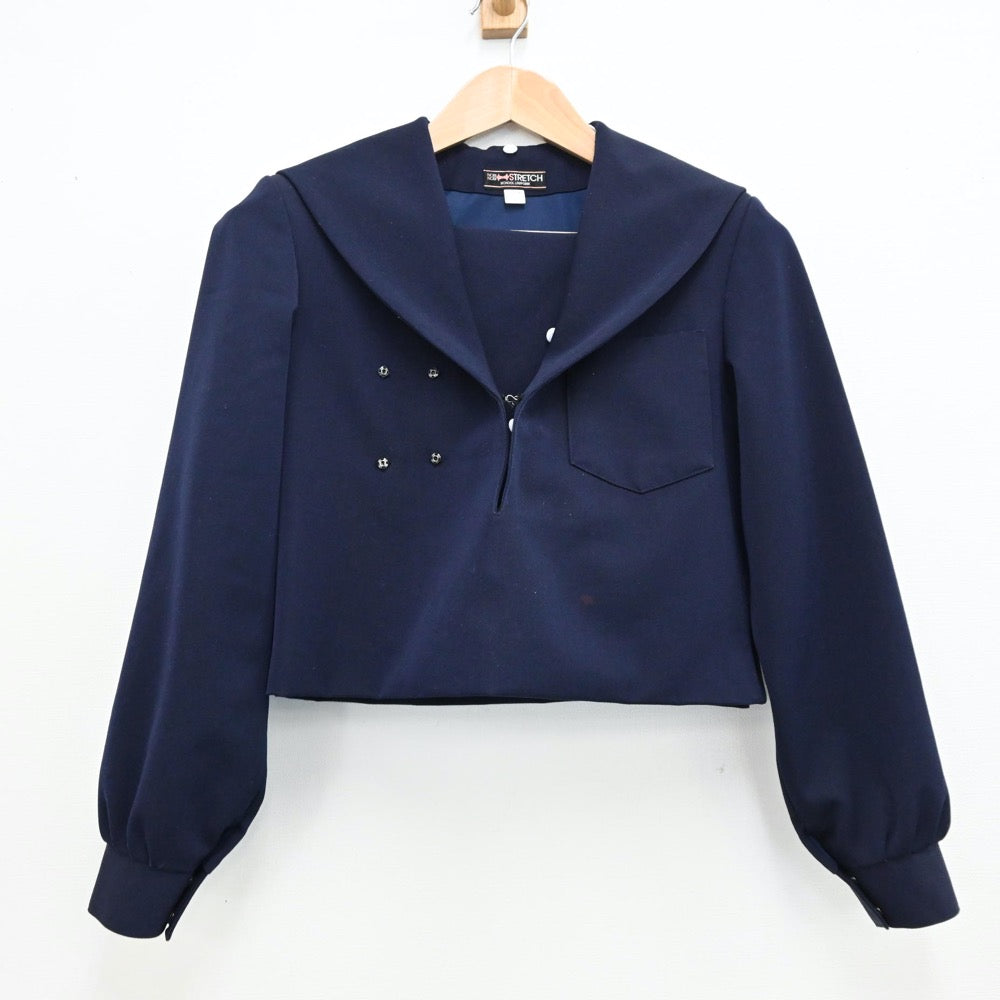 【中古】愛知県 安城西中学校 女子制服 2点（セーラー服・スカート）sf012430