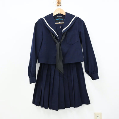 【中古】愛知県 安城学園高等学校 女子制服 4点（セーラー服・スカート）sf012431