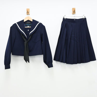 【中古】愛知県 安城学園高等学校 女子制服 4点（セーラー服・スカート）sf012431