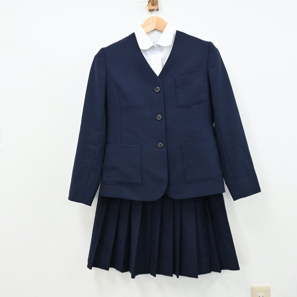 【中古】北海道 北海道北広島市立西部中学校 女子制服 5点（ブレザー・シャツ・ベスト・スカート・シャツ）sf012434