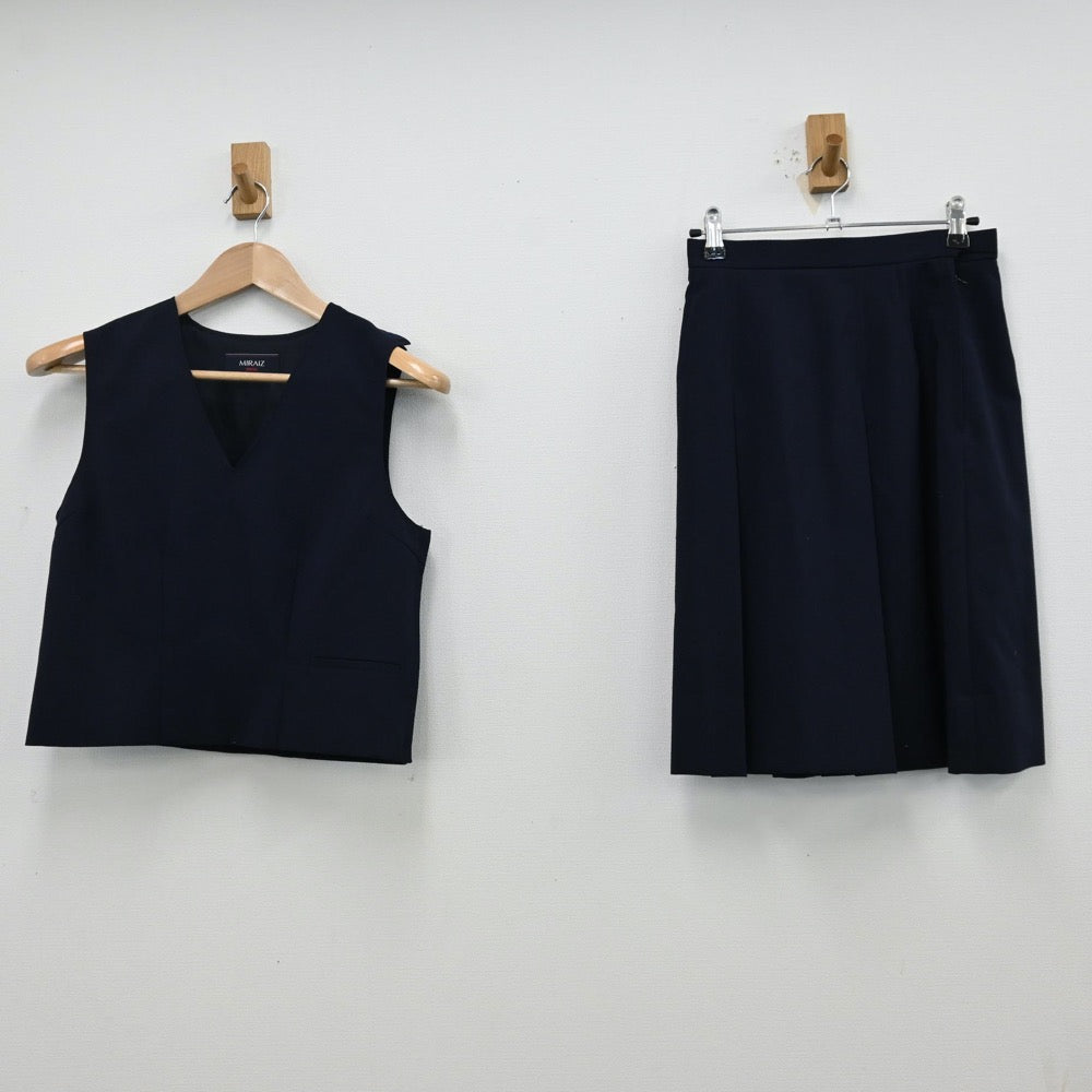 【中古】神奈川県 横浜市立笹下中学校 女子制服 2点（ベスト・スカート）sf012436