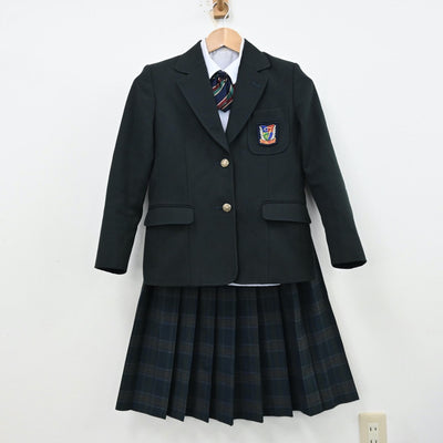 【中古】埼玉県 熊谷市立富士見中学校 女子制服 4点（ブレザー・シャツ・スカート）sf012437