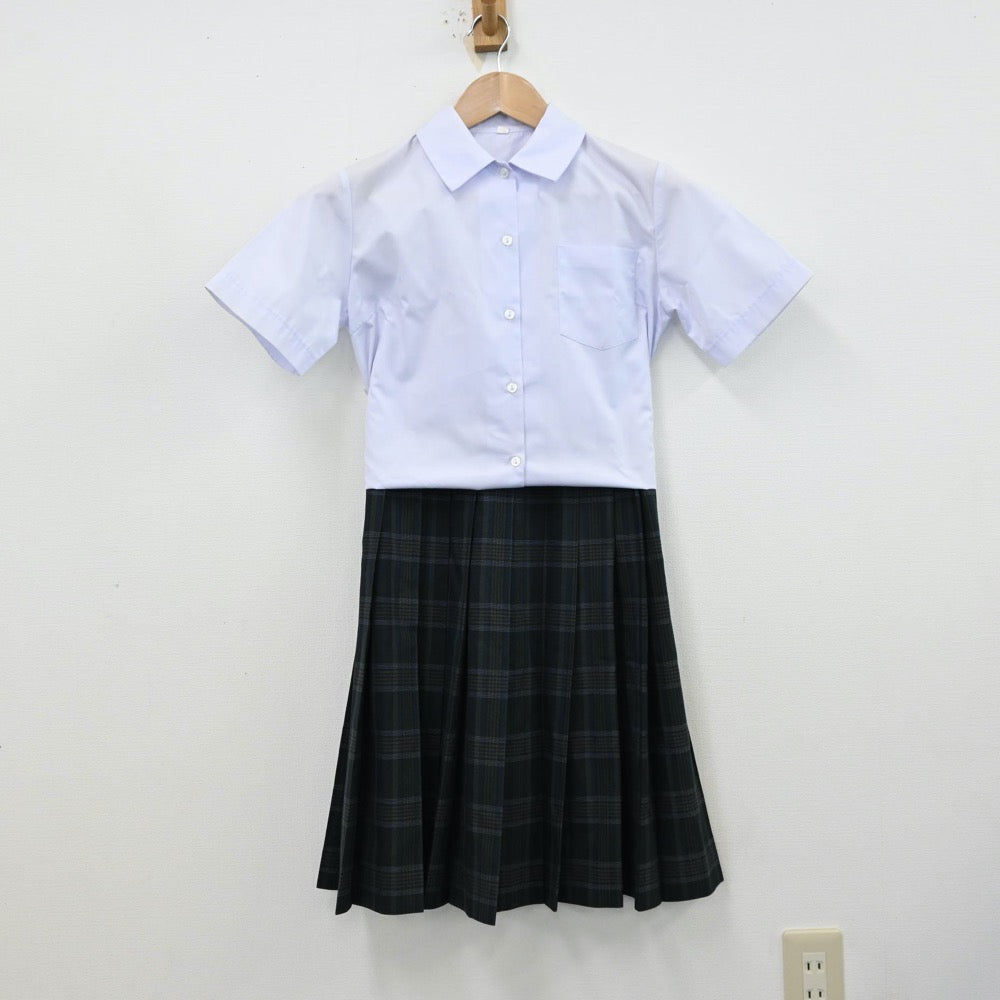 【中古】埼玉県 熊谷市立富士見中学校 女子制服 3点（シャツ・ニットベスト・スカート）sf012438