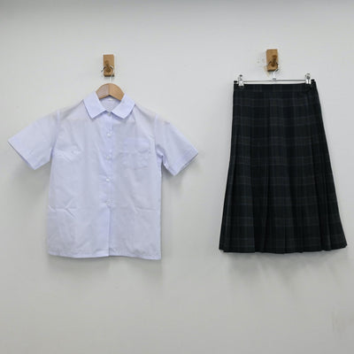 【中古】埼玉県 熊谷市立富士見中学校 女子制服 3点（シャツ・ニットベスト・スカート）sf012438