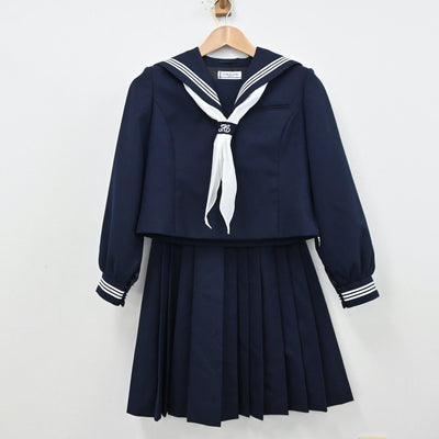 【中古】栃木県 さくら市立氏家中学校 女子制服 6点（セーラー服・スカート）sf012440