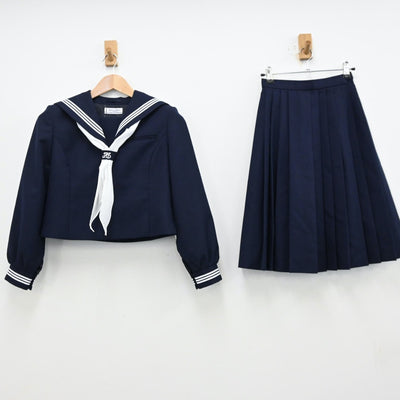 【中古】栃木県 さくら市立氏家中学校 女子制服 6点（セーラー服・スカート）sf012440