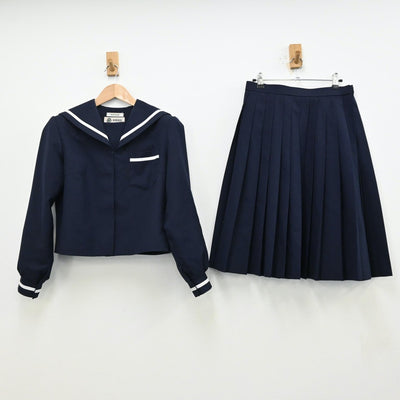 【中古】静岡県 磐田南高等学校 女子制服 2点（セーラー服・スカート）sf012442