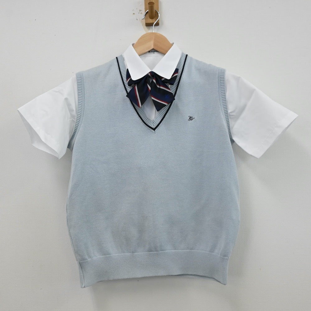 【中古】千葉県 千葉日本大学第一高等学校 女子制服 3点（シャツ・ニットベスト）sf012446