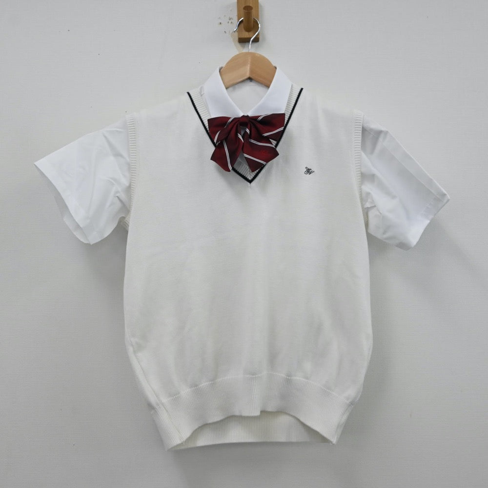 【中古】千葉県 千葉日本大学第一高等学校 女子制服 3点（シャツ・ニットベスト）sf012447