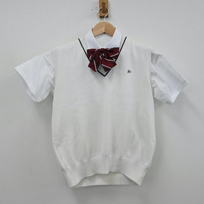 【中古】千葉県 千葉日本大学第一高等学校 女子制服 3点（シャツ・ニットベスト）sf012447