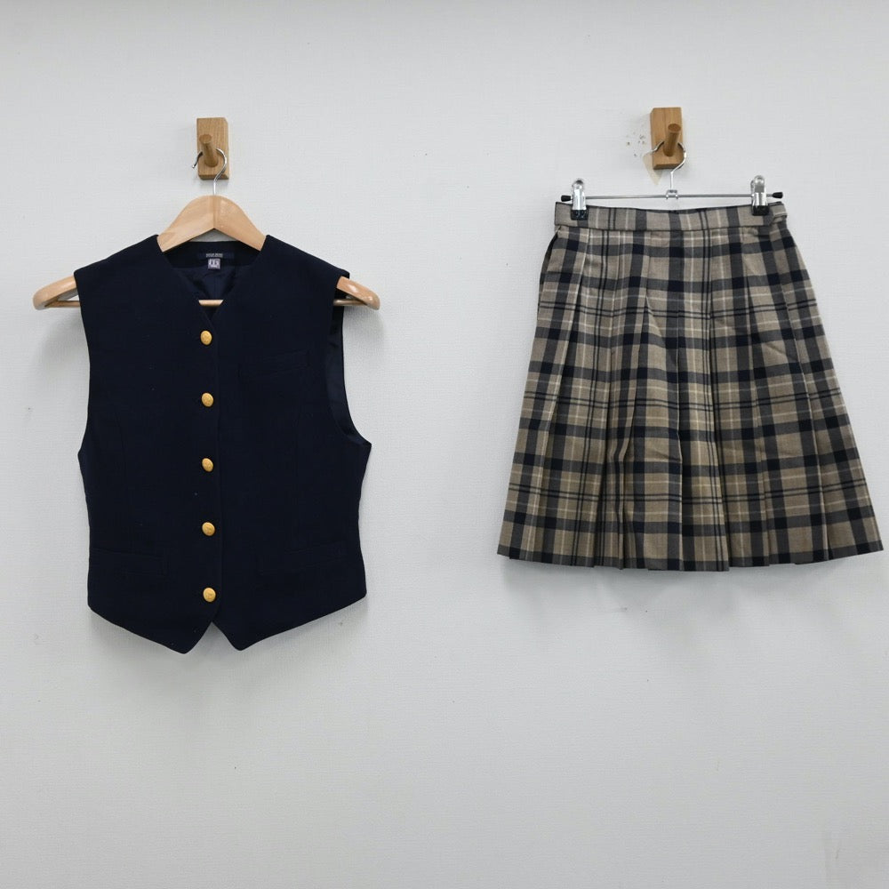 【中古】東京都 足立区立東綾瀬中学校 女子制服 3点（ベスト・スカート）sf012481