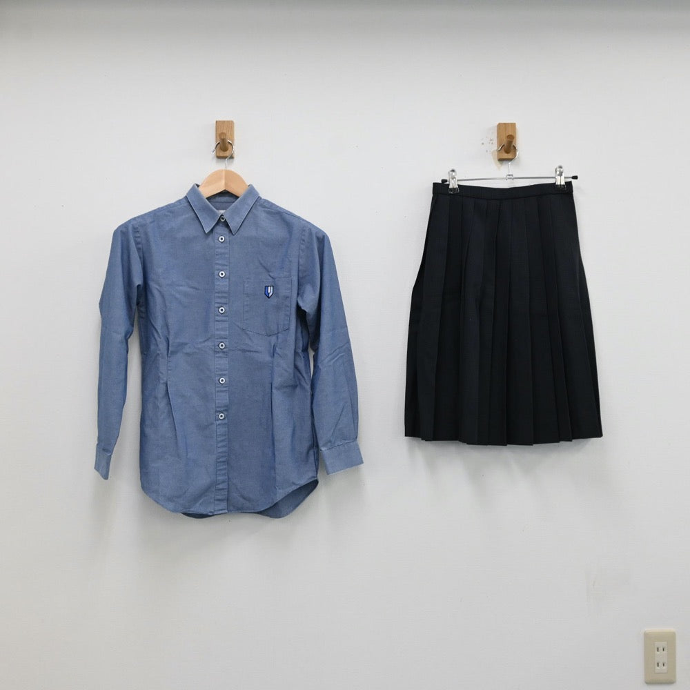 【中古】福岡県 _誠高等学校 女子制服 2点（シャツ・スカート）sf012490