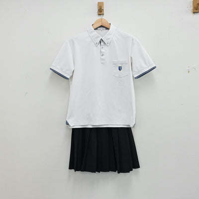 【中古】福岡県 _誠高等学校 女子制服 2点（シャツ・スカート）sf012491