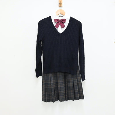 【中古】東京都 鴎友学園女子中学校 女子制服 5点（ブレザー・シャツ・ニット・スカート）sf012494