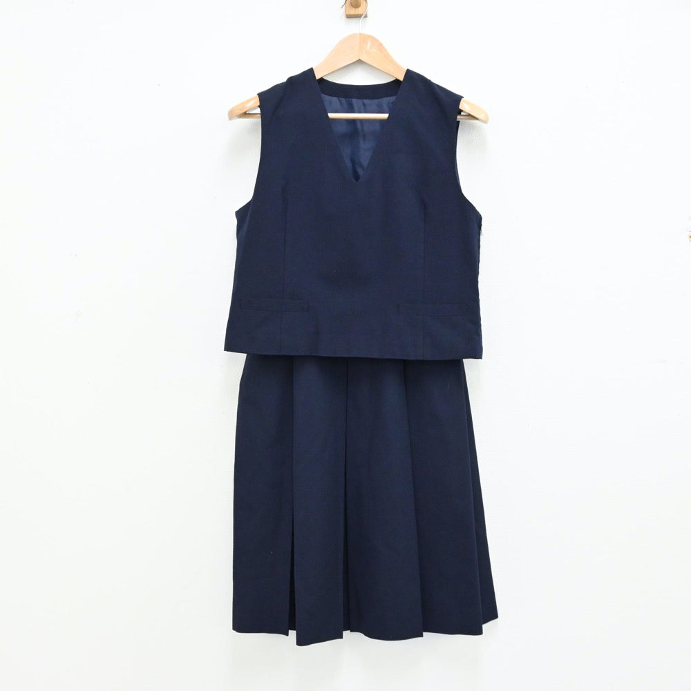 【中古】茨城県 筑西市立下館西中学校 女子制服 2点（ベスト・スカート）sf012511