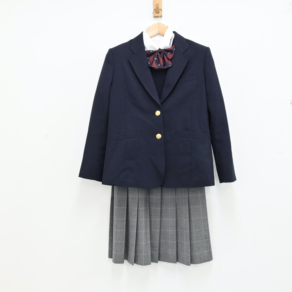 【中古】大阪府 東大阪市立日新高等学校 女子制服 5点（ブレザー・ニット・シャツ・スカート）sf012519