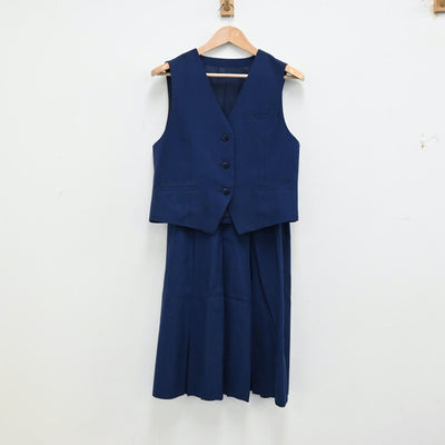 【中古】千葉県 日本体育大学柏高等学校 女子制服 2点（ベスト・スカート）sf012523