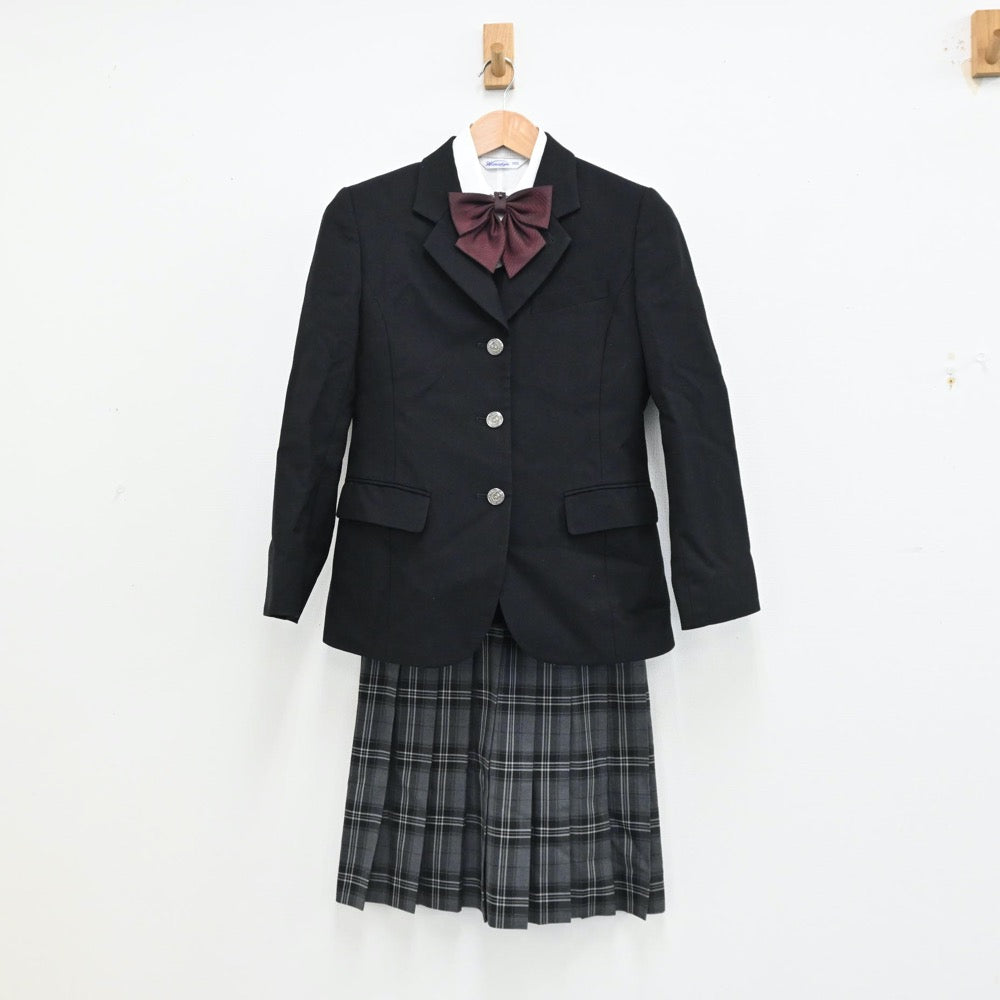 【中古】千葉県 日本大学習志野高等学校 女子制服 5点（ブレザー・ニット・シャツ・スカート）sf012529