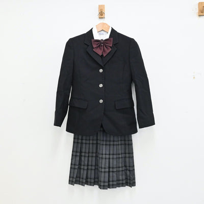 【中古】千葉県 日本大学習志野高等学校 女子制服 5点（ブレザー・ニット・シャツ・スカート）sf012529