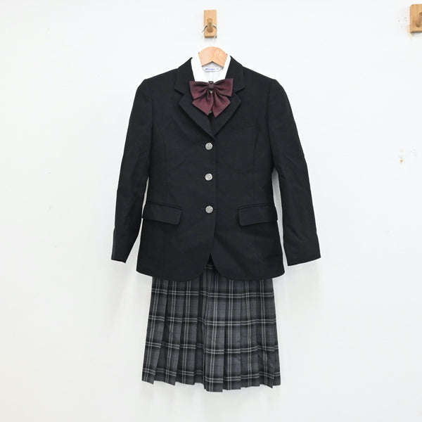 【中古】千葉県 日本大学習志野高等学校 女子制服 5点（ブレザー・ニット・シャツ・スカート）sf012529