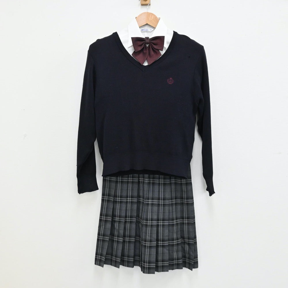 【中古】千葉県 日本大学習志野高等学校 女子制服 5点（ブレザー・ニット・シャツ・スカート）sf012529