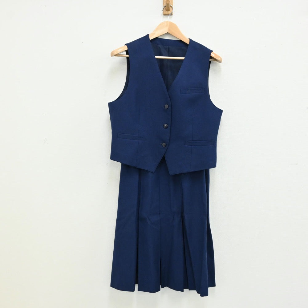 【中古】千葉県 船橋市立坪井中学校 女子制服 4点（ブレザー・ベスト・スカート）sf012532