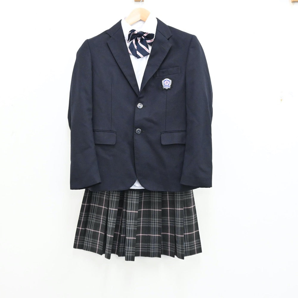 【中古】神奈川県 川崎市立稲田中学校 女子制服 5点（ブレザー・ニット・シャツ・スカート）sf012535