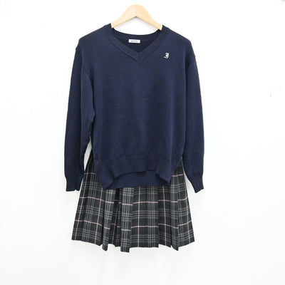 【中古】神奈川県 川崎市立稲田中学校 女子制服 5点（ブレザー・ニット・シャツ・スカート）sf012535