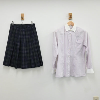 【中古】大阪府 関西大学高等部 女子制服 3点（シャツ・スカート）sf012538