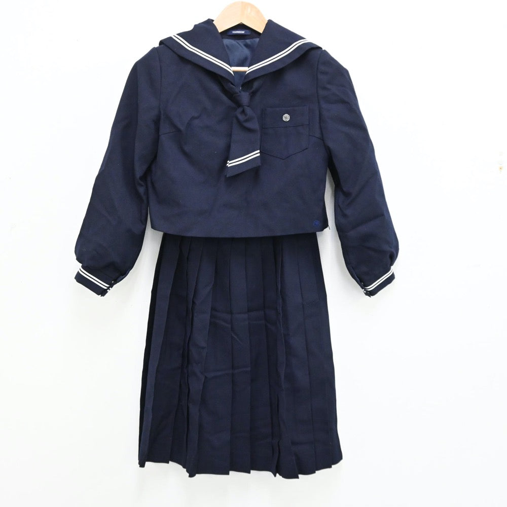 【中古】北海道 札幌東陵高校 女子制服 3点（セーラー服・スカート）sf012539