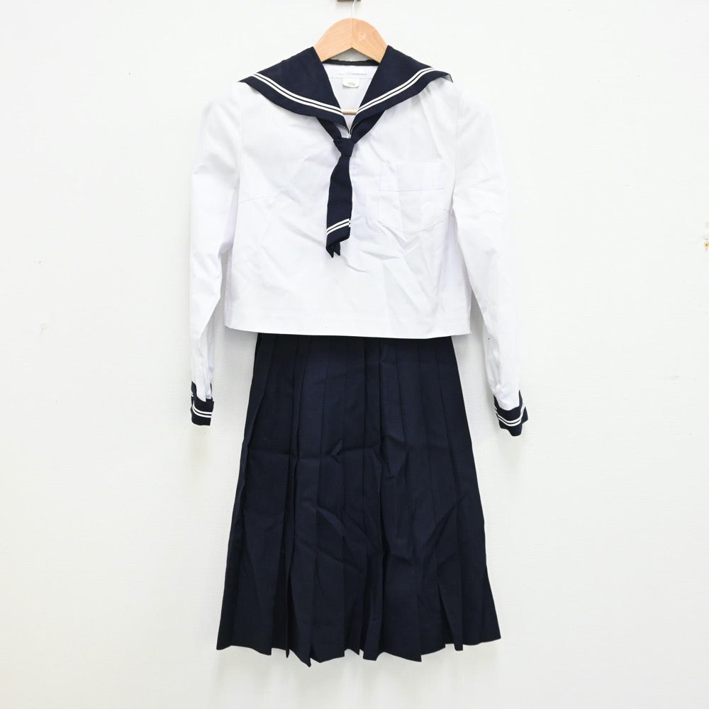 【中古】北海道 札幌東陵高校 女子制服 3点（セーラー服・スカート）sf012540