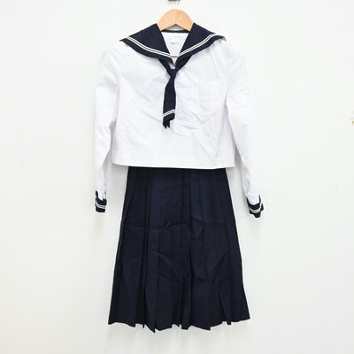 【中古】北海道 札幌東陵高校 女子制服 3点（セーラー服・スカート）sf012540