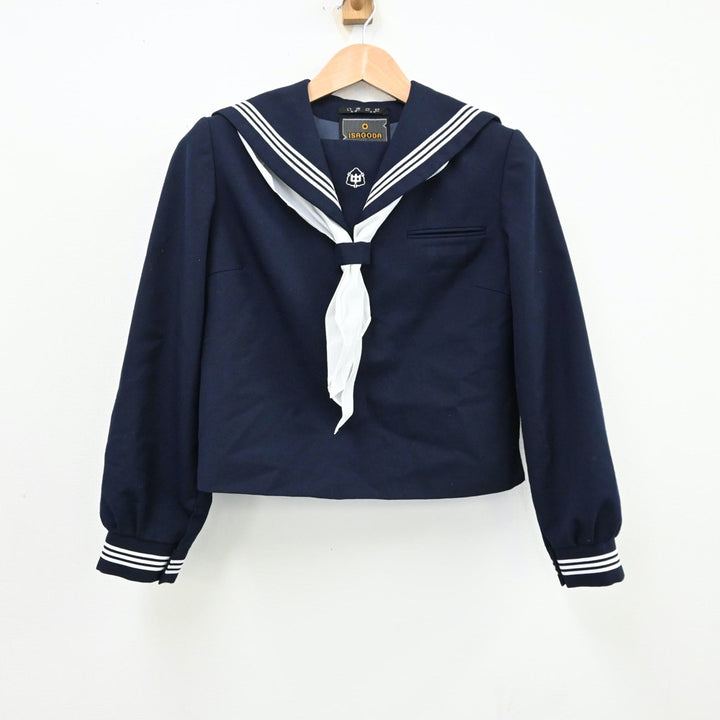 【中古】岩手県 盛岡市立見前中学校 女子制服 3点（セーラー服・スカート）sf012541