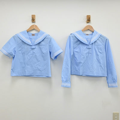 【中古】岩手県 盛岡市立見前中学校 女子制服 3点（セーラー服・スカート）sf012542